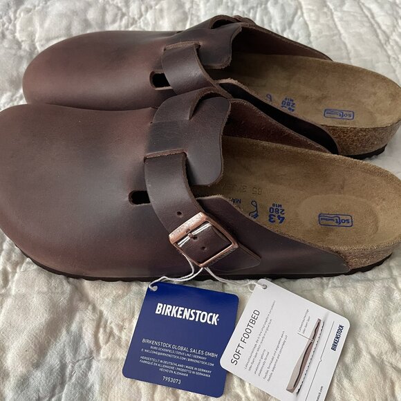 Birkenstock Boston soft footbed leather clog shoes US M 10 - Picture 1 of 8